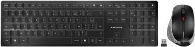 CHERRY DW 9500 SLIM - Tastatur-und-Maus-Set - kabellos - 2,4 GHz, Bluetooth 4,0 - AZERTY - Französisch - Tastenschalter: CHERRY SX - Grau, Schwarz - plastikfreie Verpackung (JD-9500FR-2) von Cherry