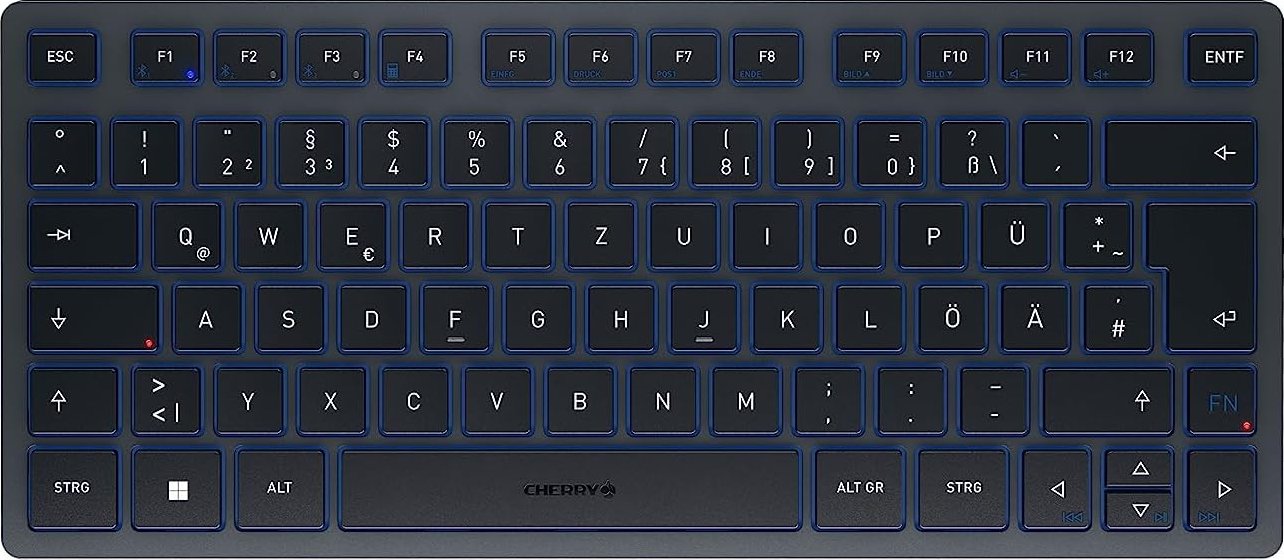 CHERRY TAS KW 7100 MINI BT Wireless DE-Layout Slate Blue (JK-7100DE-22) von Cherry