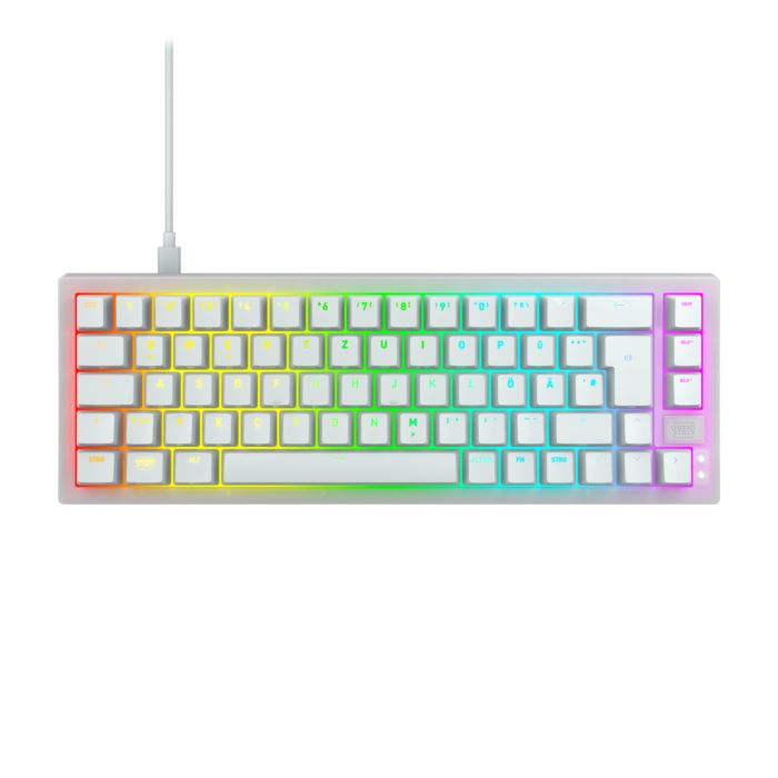 CHERRY XTRFY K5V2 Mechanische Gaming-Tastatur im 65 %-Format Kabelgebunden, DE-Layout, CHERRY MX2A Red-Switches, LED-Strip-Technologie von Cherry