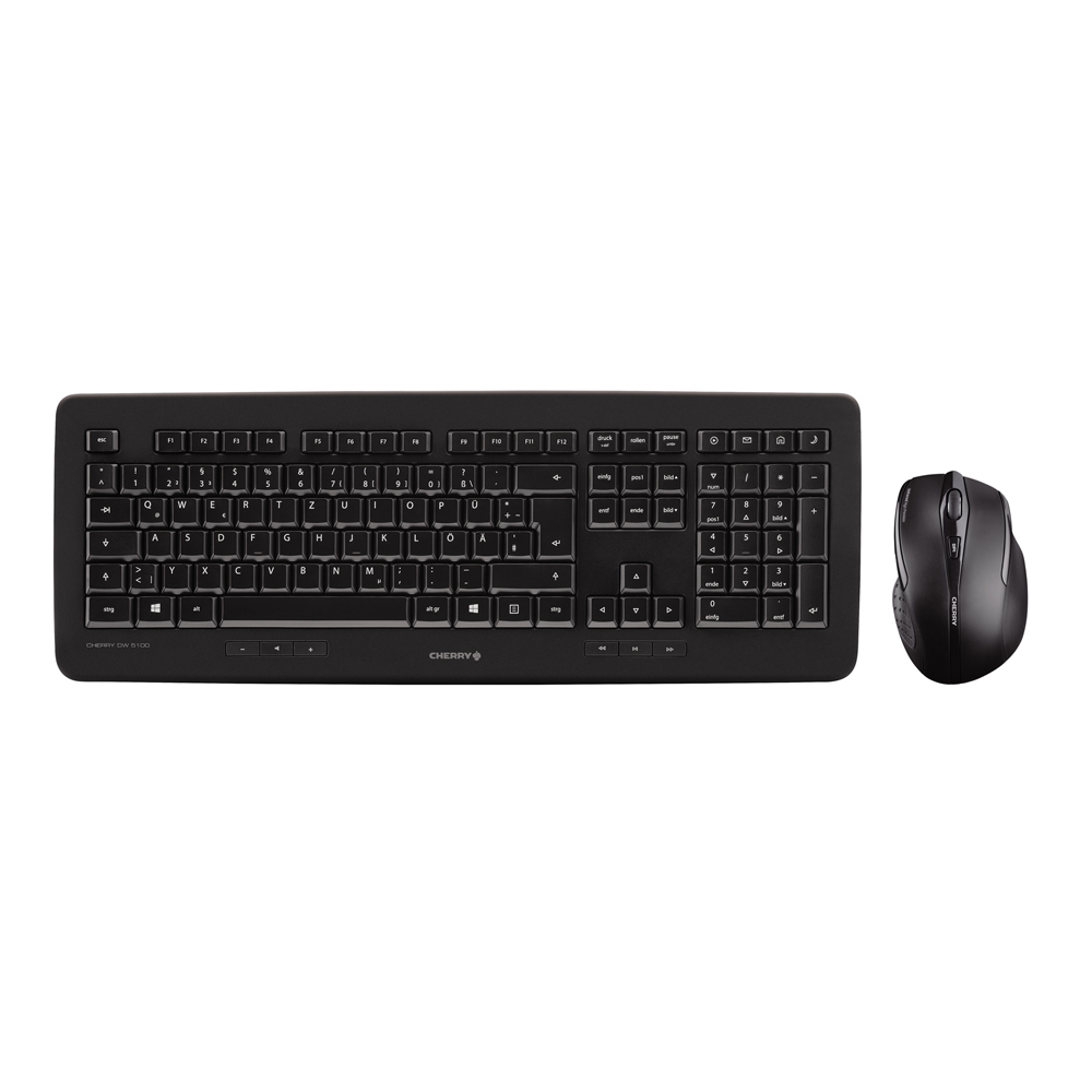 CHERRY kabelloses Set DW 5100, Tastatur- und Maus, schwarz, mit abriebfester Laserbeschriftung der Tasten von Cherry