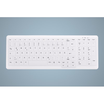 Cherry AK-C7000F-FU1-W/GE Kabellose Tastatur Weiß (Wischdesinfektion) von Cherry