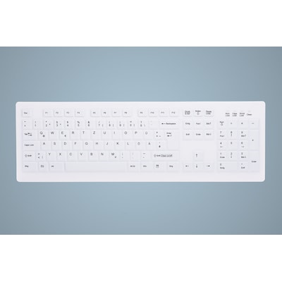 Cherry AK-C8100F-FU1-W/GE Kabellose Tastatur Weiß (Wischdesinfektion) von Cherry