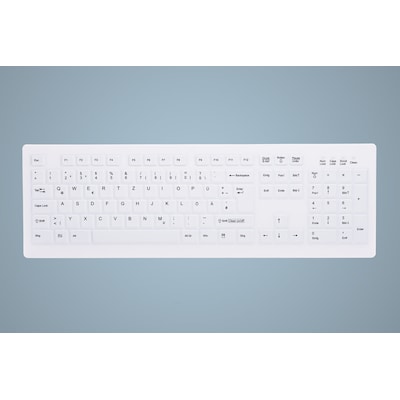 Cherry AK-C8100F-U1-W/GE Kabelgebundene Tastatur USB Weiß (Wischdesinfektion) von Cherry