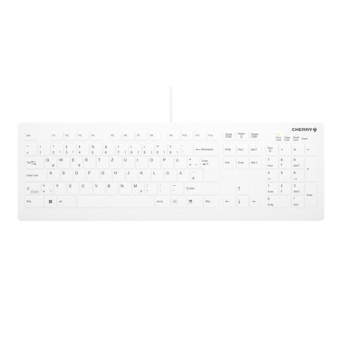 Cherry Active Key AK-C8112 Medical Wireless Keyboard, Weiß Kabellose desinfizierbare Desktop-Hygienetastatur mit flachem Tastenprofil Cherry Active Key AK-C8112 Medical Wireless Keyboard, Weiß Kabellose desinfizierbare Desktop-Hygienetastatur mit flachem Tastenprofil von Cherry