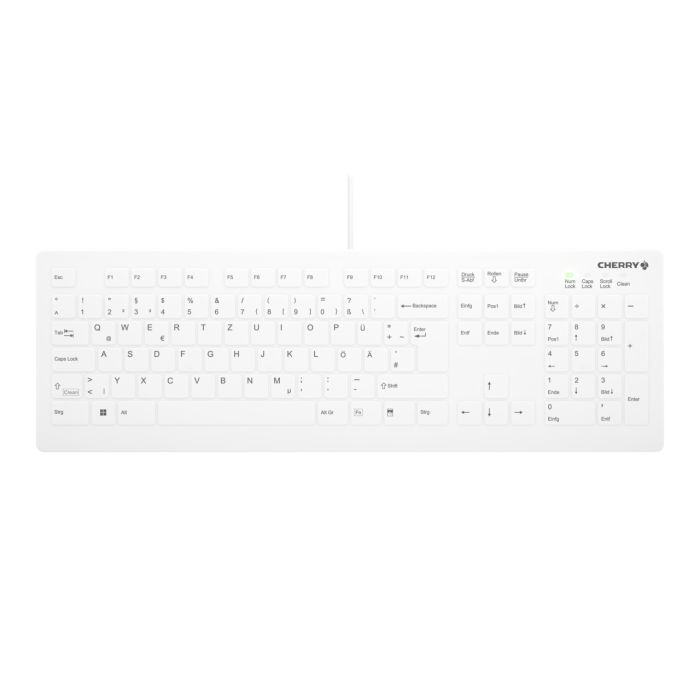 Cherry Active Key AK-C8112 Medical Wireless Keyboard, Weiß Kabellose desinfizierbare Desktop-Hygienetastatur mit flachem Tastenprofil von Cherry