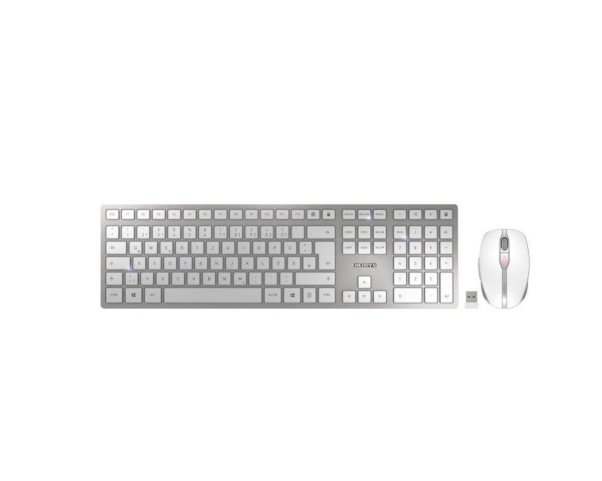 Cherry CHERRY DW 9100 SLIM DE Layout silber/weiß Tastatur- und Maus-Set von Cherry