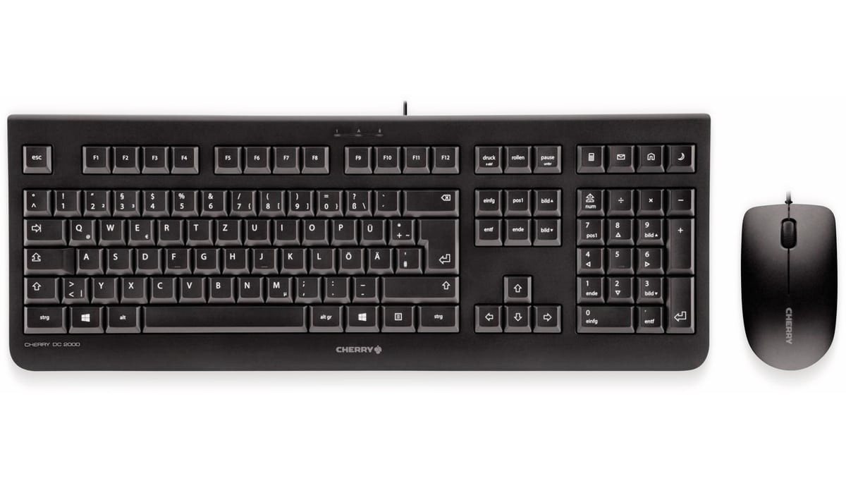 Cherry CHERRY Tastatur- und Mausset DC 2000, schwarz Tastatur von Cherry