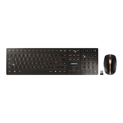 Cherry DW 9100 SLIM Kabellose Maus-Tastaturkombination schwarz US-Layout Eur-Sym von Cherry