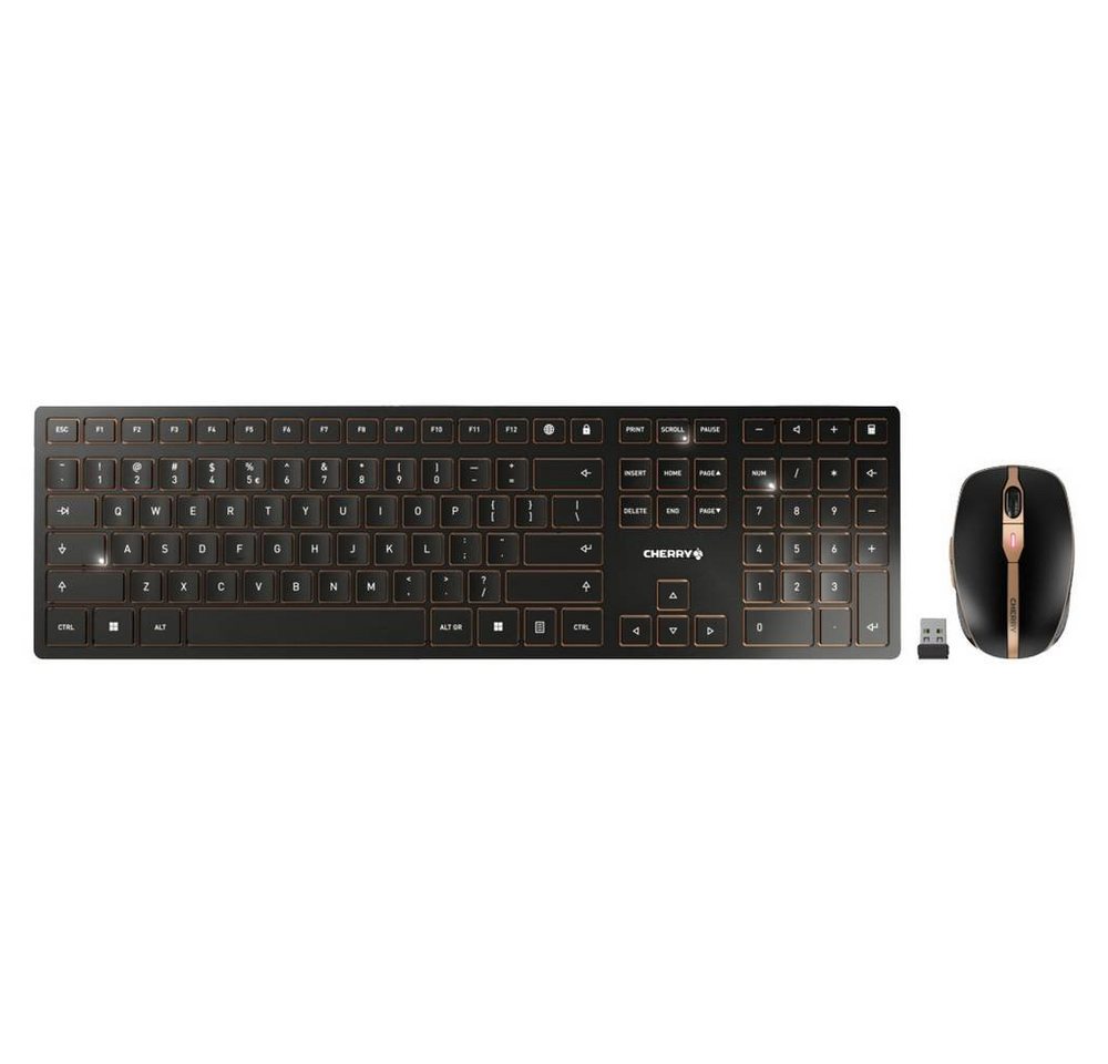 Cherry DW 9100 Slim, Internationales Layout, QWERTY Tastatur- und Maus-Set von Cherry