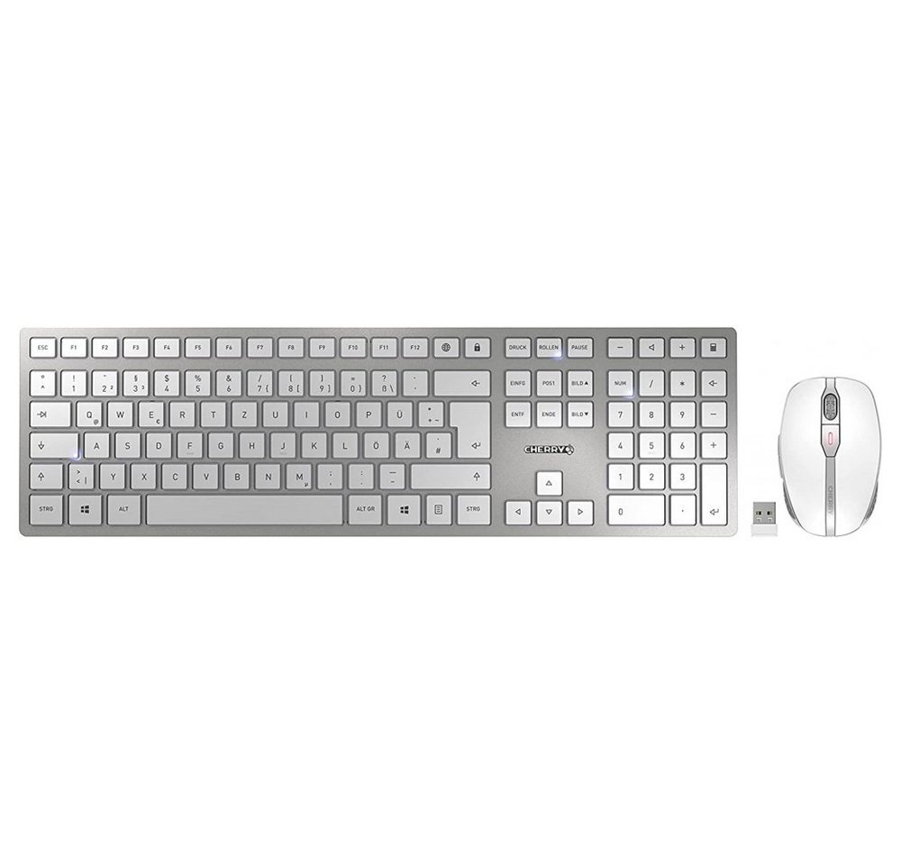 Cherry DW 9100 Slim (DE) - Desktop-Set - Tastatur-Maus-Set - silber/weiß Tastatur- und Maus-Set von Cherry