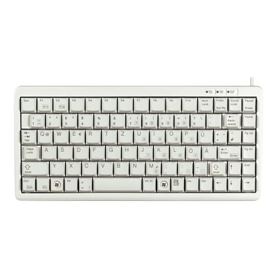 Cherry G84-4100 Compact Kabelgebundene Tastatur US Layout mit € USB hellgrau von Cherry