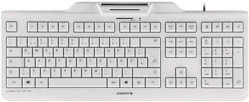 Cherry KC 1000 SC USB Tastatur Deutsch, QWERTZ Weiß, Grau Chipkarten-Leser von Cherry