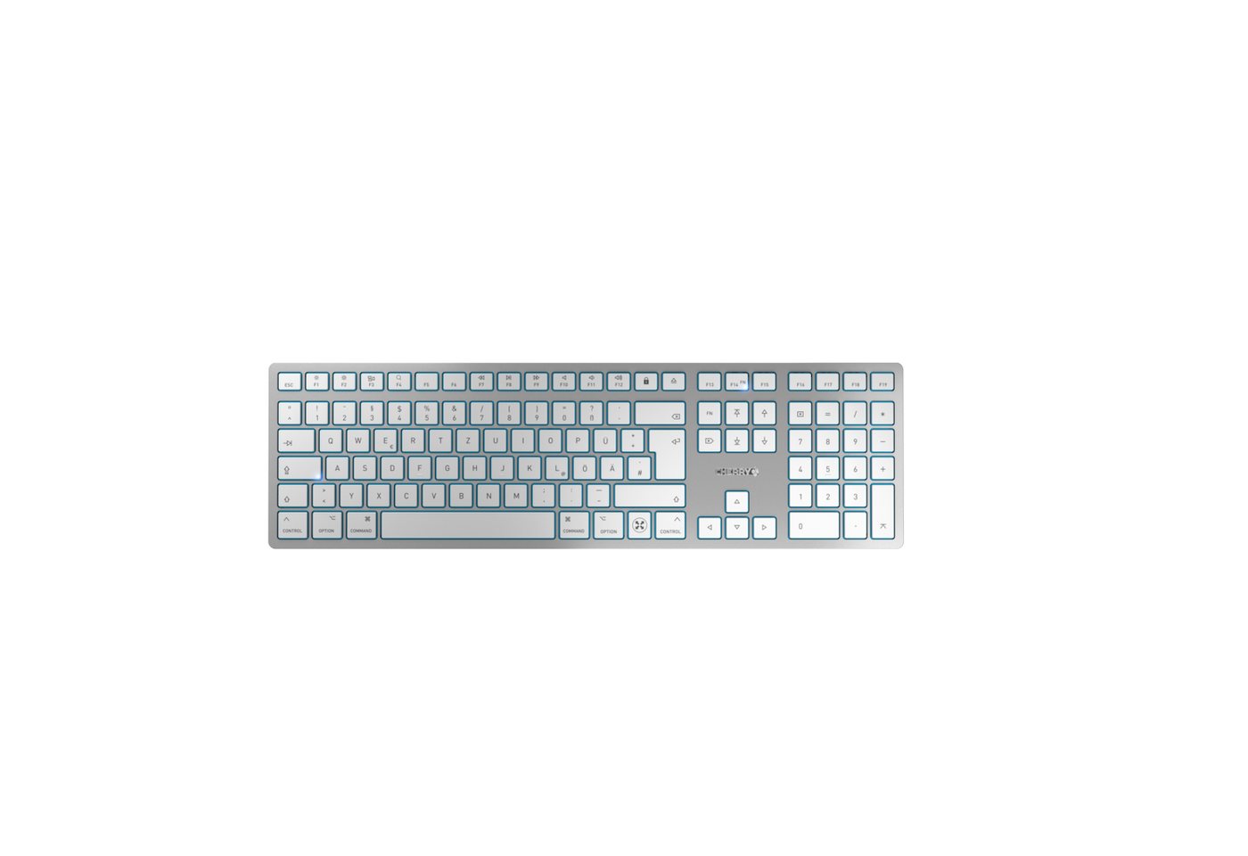 Cherry KW 9100 SLIM FOR MAC Wireless-Tastatur (kabellos, wiederaufladbar) von Cherry