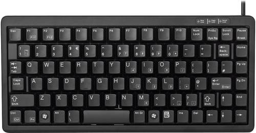 Cherry Slim-Line USB/PS2 USB Tastatur Deutsch, QWERTZ Schwarz von Cherry