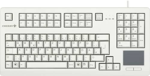 Cherry TOUCHBOARD G80-11900 USB Tastatur Deutsch, QWERTZ Grau Touch-Oberfläche, Maustasten von Cherry