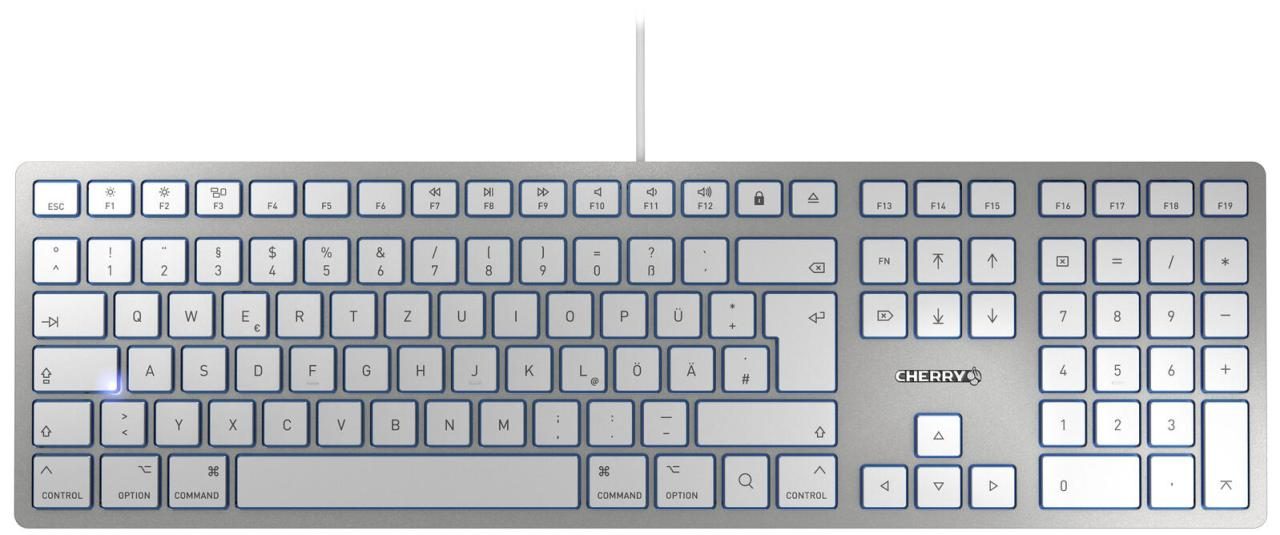 Cherry Tastatur kabelgebunden JK-1610DE-1 silber von Cherry