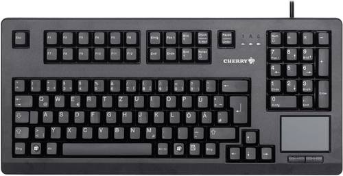 Cherry Touchboard G80-11900 USB Tastatur Deutsch, QWERTZ Schwarz Integriertes Touchpad, Maustasten, Cherry Touchboard G80-11900 USB Tastatur Deutsch, QWERTZ Schwarz Integriertes Touchpad, Maustasten, von Cherry