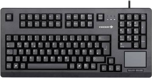 Cherry Touchboard G80-11900 USB Tastatur Deutsch, QWERTZ Schwarz Integriertes Touchpad, Maustasten, von Cherry