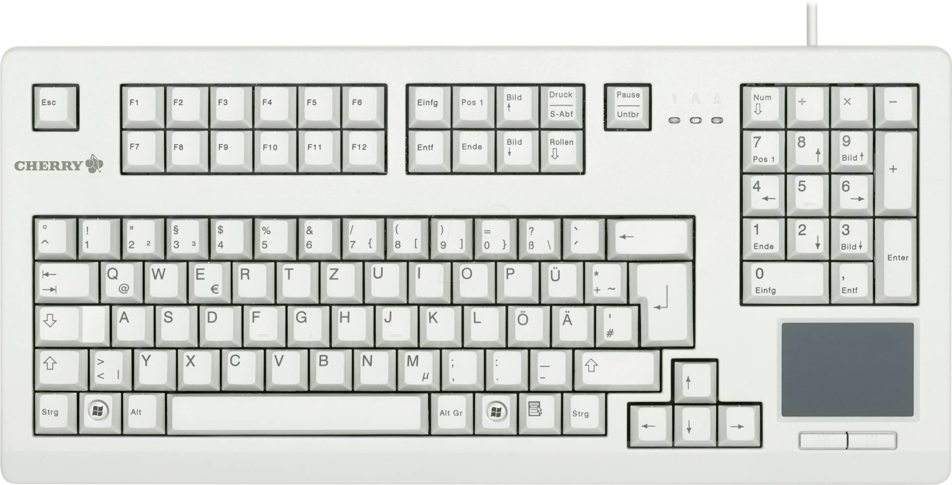 G80-11900LUMEU-0 - Tastatur, USB, grau, Touchpad, US-Layout von Cherry