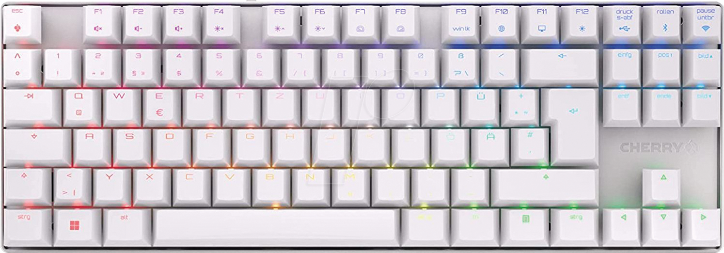 G80-3882LXADE-0 - Gaming-Tastatur, Funk, RGB, MX BROWN, weiß, DE von Cherry