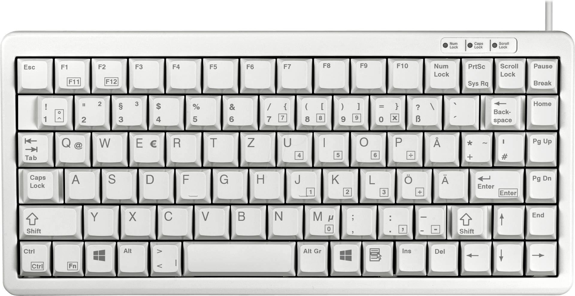 G84-4100LCADE-0 - Tastatur, USB, grau, kompakt von Cherry