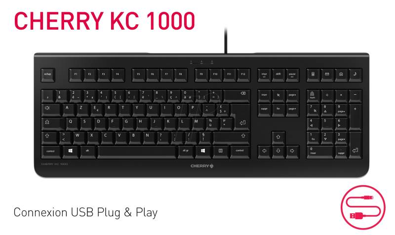 JK-0800FR-2 - Tastatur, USB, schwarz, FR-Layout von Cherry