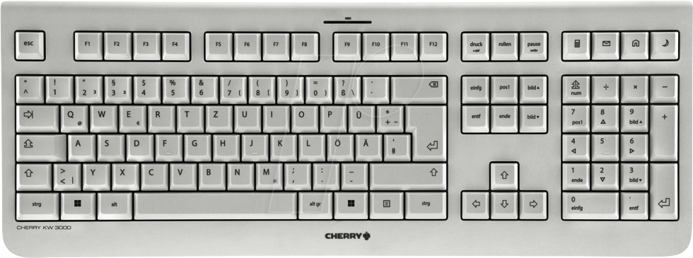 JK-3000DE-0 - Funk-Tastatur, weiß, DE von Cherry