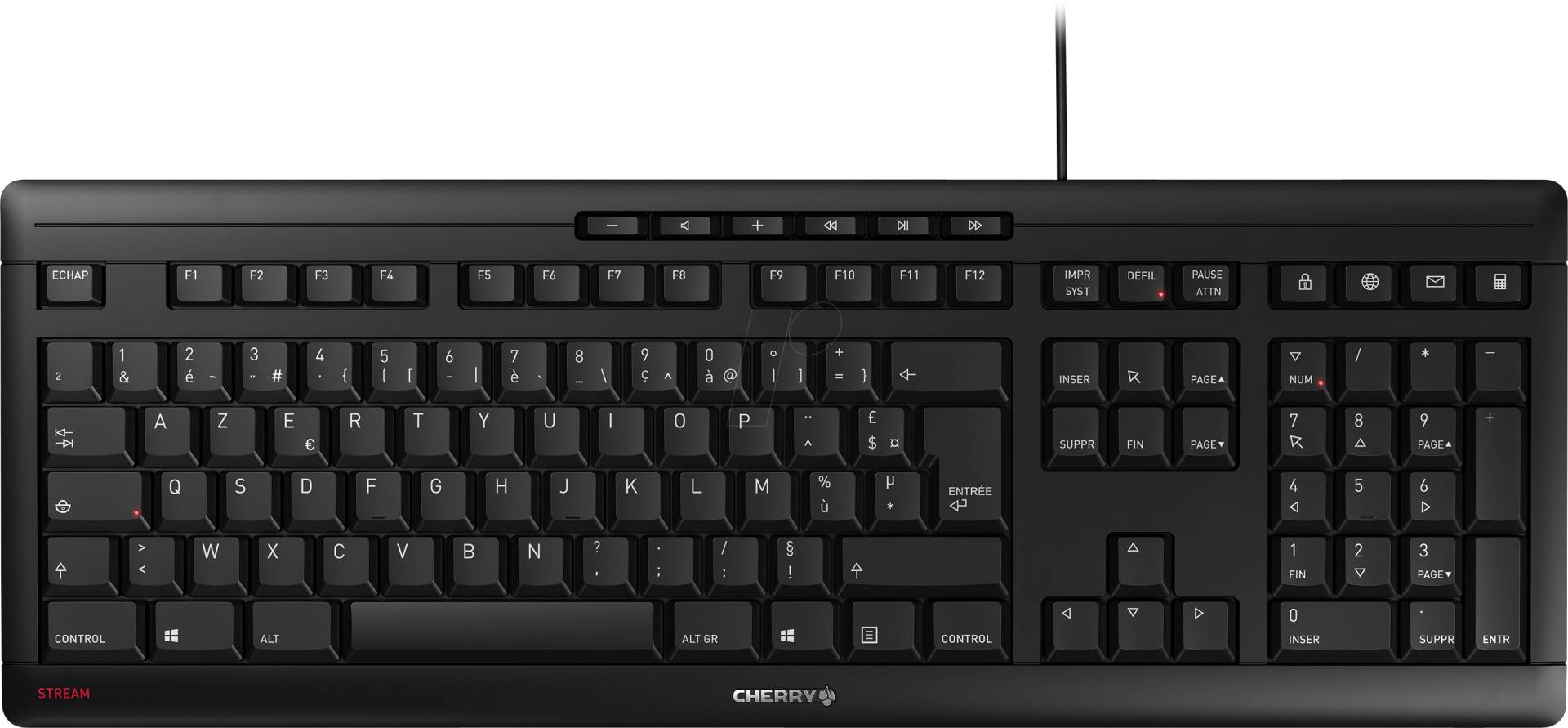 JK-8500FR-2 - Tastatur, USB, schwarz, Frankreich von Cherry