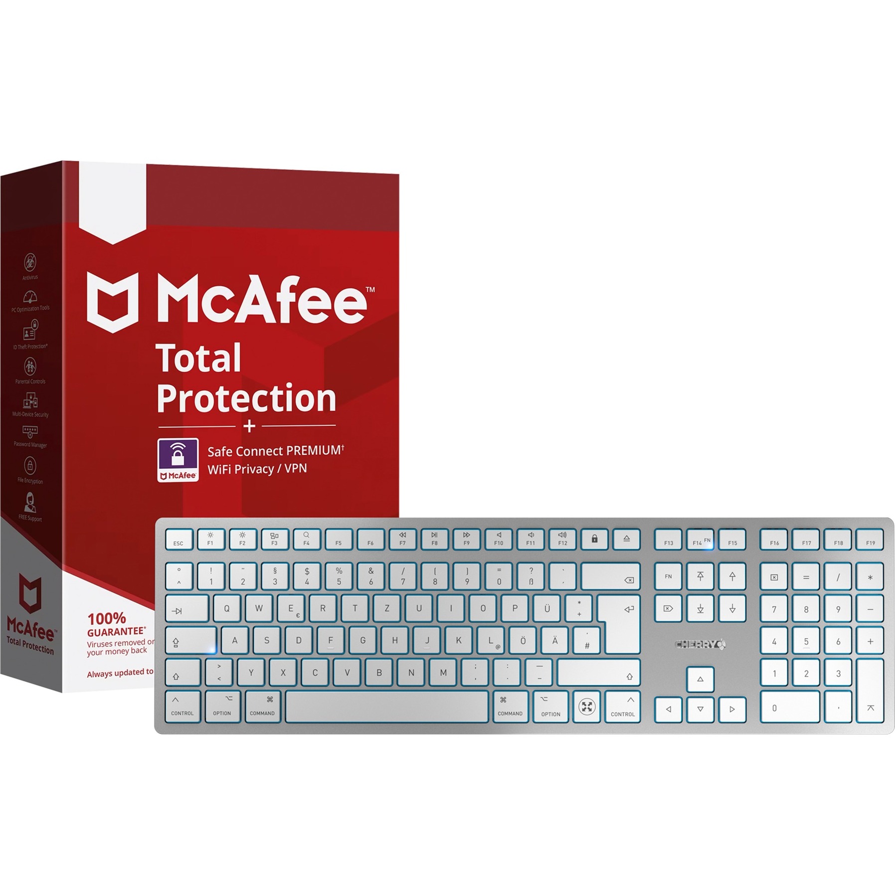 KW 9100 SLIM FOR MAC + McAfee Bundle, Tastatur von Cherry