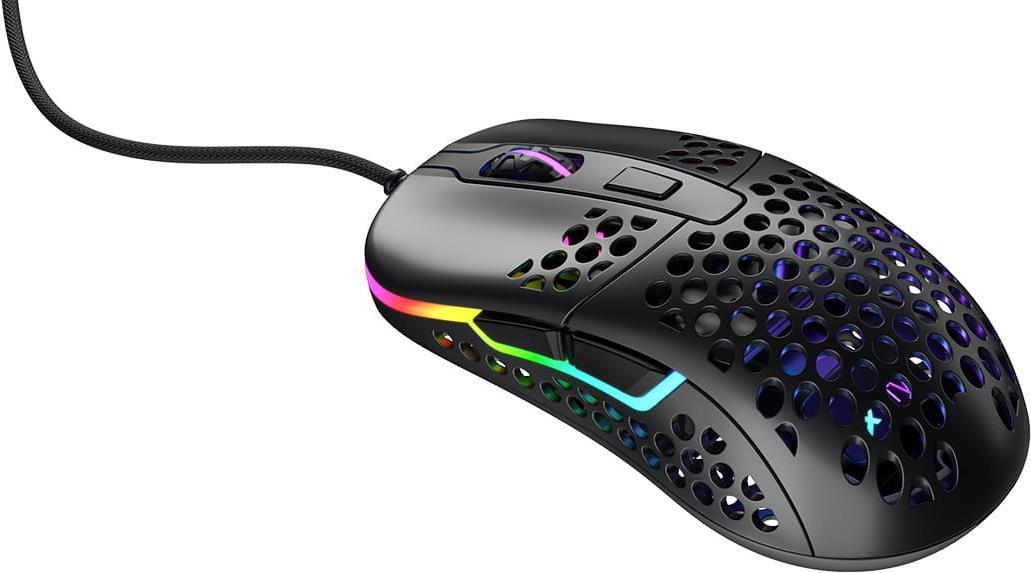 Xtrfy M42 RGB. Formfaktor: Beidhändig. Bewegungerfassungs Technologie: Optisch, Geräteschnittstelle: USB Typ-A, Bewegung Auflösung: 16000 DPI, Tastentyp: Gedrückte Tasten, Scroll Typ: Rad, Beschleunigung (Max.): 50 G. Energiequelle: Kabel. Produktfarbe: Schwarz (M42-RGB-BLACK) von Cherry