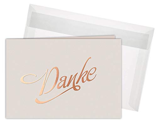 20er Set Dankeskarten & Umschläge, Klappkarten Heißfolie Roségold, B6 Grußkartenformat 20er Set Dankeskarten & Umschläge, Klappkarten Heißfolie Roségold, B6 Grußkartenformat von CherryCards
