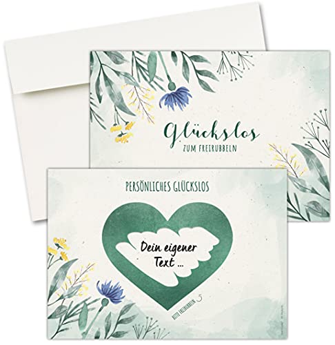CherryCards 8er Set Rubbelkarten, Glückslose, inkl. Umschläge (Grüne Wiese) von CherryCards