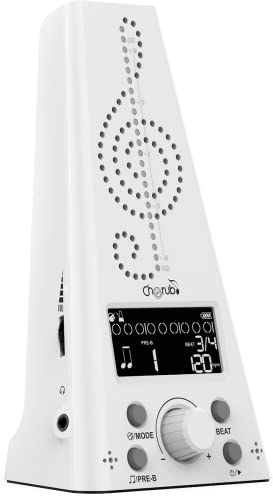 Metronom/elektronisches Stimmgerät Cherub - wiederaufladbare Batterie - weiß von Cherub