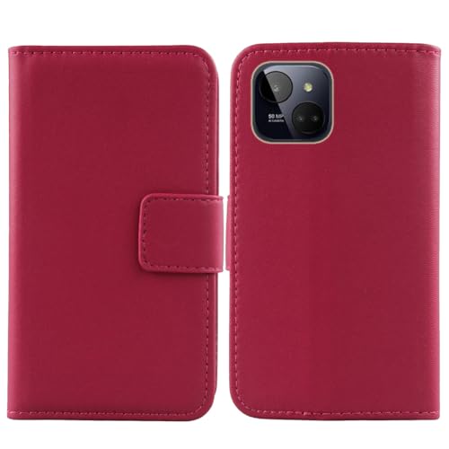 Cheshaoping Echt Leder Tasche Für MyPhone N23 Plus 5G 6.78" Hülle Handy Flip Lederhülle Handyhülle Kartenfächer Schutz Premium Case Cover Etui (Rosa) von Cheshaoping