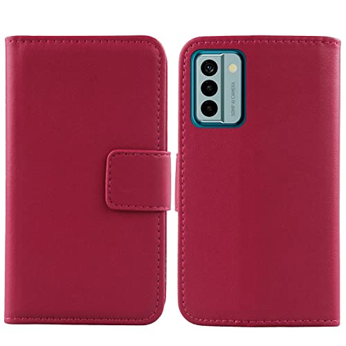 Cheshaoping Echt Leder Tasche Für Nokia G22 6.5" TPU Silikon Hülle Handy Flip Lederhülle Handyhülle Brieftasche Kartenfächer Schutz Premium Case Cover Etui (Rosa) von Cheshaoping