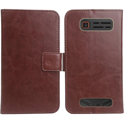 Cheshaoping PU Leder Tasche Hülle Für Gigaset GLX8 2.4" Handy Flip Lederhülle Handyhülle Schutz Case Cover Etui (Braun) von Cheshaoping