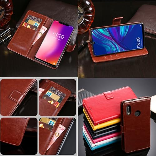 Cheshaoping Premium Flip Leder Tasche Schütz Hülle Handy Case Für Optus X-Plus 6.52" Schale Business Abdeckung Wallet Cover Etui Holder (Gelb) von Cheshaoping