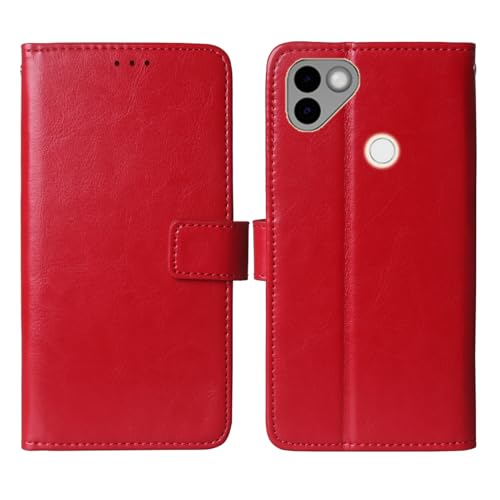 Cheshaoping Premium Flip Leder Tasche Schütz Hülle Handy Case Für Osom Solana Mobile Saga 6.67" Schale Business Abdeckung Wallet Cover Etui Holder (Rot) von Cheshaoping