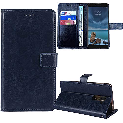 Cheshaoping Premium Flip Leder Tasche Schütz Hülle Handy Case Für Tecno Spark 10 5G TPU Silikon Schale Business Abdeckung Wallet Cover Etui Holder (Dark Blau) von Cheshaoping