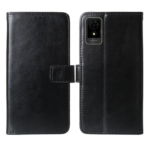 Cheshaoping Premium Flip Leder Tasche Schütz Hülle Handy Case Für Vodafone Smart M25 / TCL 501 6" Schale Business Abdeckung Wallet Cover Etui Holder (Schwarz) von Cheshaoping