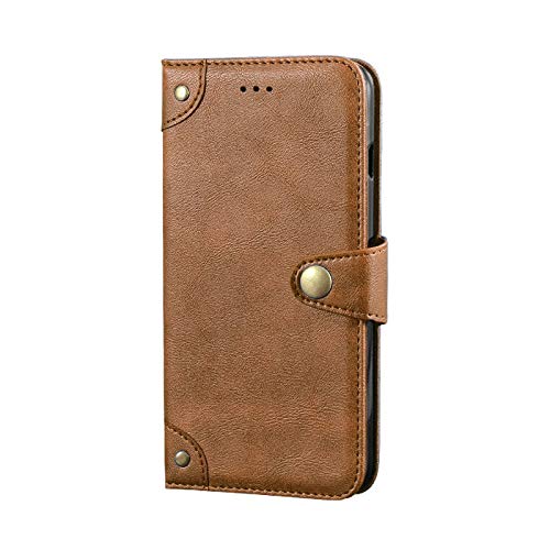 Cheshaoping Stand Leder Case Handy Schütz Hülle Für Crosscall Core S4 / S5 2.4" TPU Silikon Abdeckung Flip Lederhülle Handyhülle Schutzhülle Premium Wallet Cover Etui (Braun) von Cheshaoping