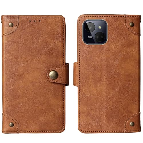 Cheshaoping Stand Leder Case Handy Schütz Hülle Für MyPhone N23 Plus 5G 6.78" Abdeckung Flip Lederhülle Handyhülle Schutzhülle Premium Wallet Cover Etui (Braun) von Cheshaoping