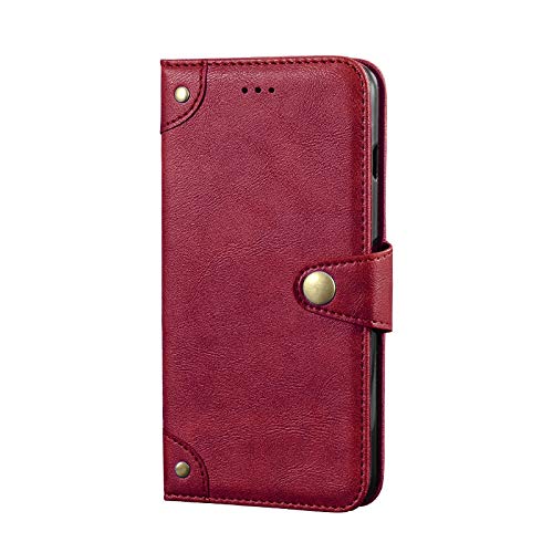 Cheshaoping Stand Leder Case Handy Schütz Hülle Für Xiaomi Redmi A5 4G TPU Silikon Abdeckung Flip Lederhülle Handyhülle Schutzhülle Premium Wallet Cover Etui (Rot) von Cheshaoping