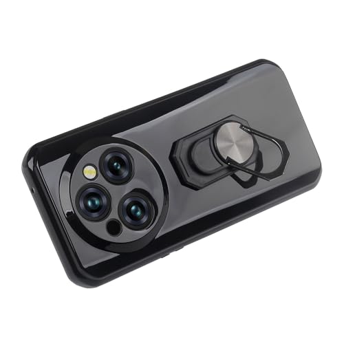 Cheshaoping Tasche Hülle Soft TPU Silikon Case Für Fossibot F112 Pro 5G 6.88" Handyhülle Handy Tasche Schutzhülle Ring Holder Stand Cover Schale Bumper Black von Cheshaoping