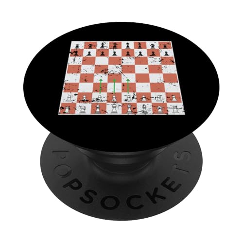 Klassische Schach-Eröffnungsbewegungen PopSockets Klebender PopGrip Klassische Schach-Eröffnungsbewegungen PopSockets Klebender PopGrip von Chess Strategy Brain Sports Board Game King