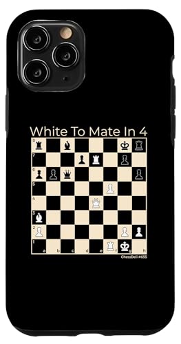 Hülle für iPhone 11 Pro Weiß Setzt Matt In 4 Finde Schachmatt Rätsel #655 Schach von ChessDeli