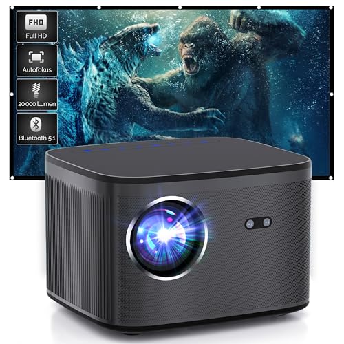 Chesto Full HD Android 9.0 - Black Series Pro Smart Projektor- 20.000 Lumen - Bluetooth 5.1 Streamen von Ihrem Telefon mit Wifi von Chesto