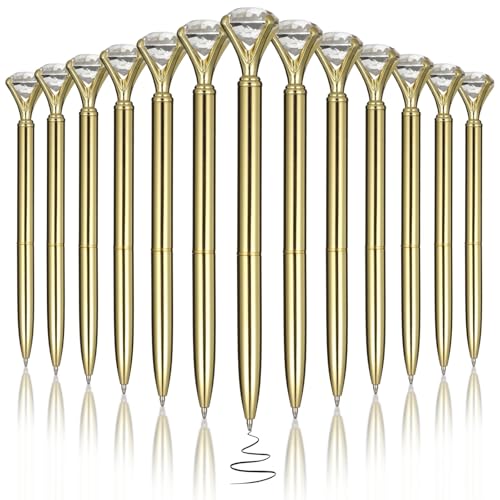 50 Stück Kristallverzierte Stifte, Drehkugelschreiber mit schwarzer Tinte, glitzernde Kunststoffstifte, 1 Count (Pack of 1), Kunststoff, Ohne Edelstein. von Chewtoyo