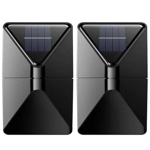 Chewtoyo Solar-Außenwandleuchten (2er-Pack), wasserdichte LED-Wandleuchten für Veranda, Garten, Terrasse und Eingangsbereich von Chewtoyo