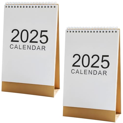 Mini-Schreibtischkalender 2025, brauner Boden, gebunden, weißer minimalistischer Stil, 2er-Pack, ideal für den Bürogebrauch, große Vorderseite 2025 Mini-Schreibtischkalender 2025, brauner Boden, gebunden, weißer minimalistischer Stil, 2er-Pack, ideal für den Bürogebrauch, große Vorderseite 2025 von Chewtoyo